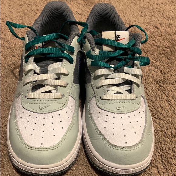 Nike Kids Sneakers - White, Gray, Green, Blue - Picture 4 of 6